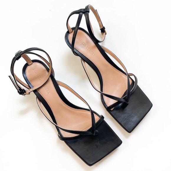 Bottega Veneta Lounge Stretch Strap Sandal Black Size EU 35 US 5 NEW IN BOX - Picture 7 of 12